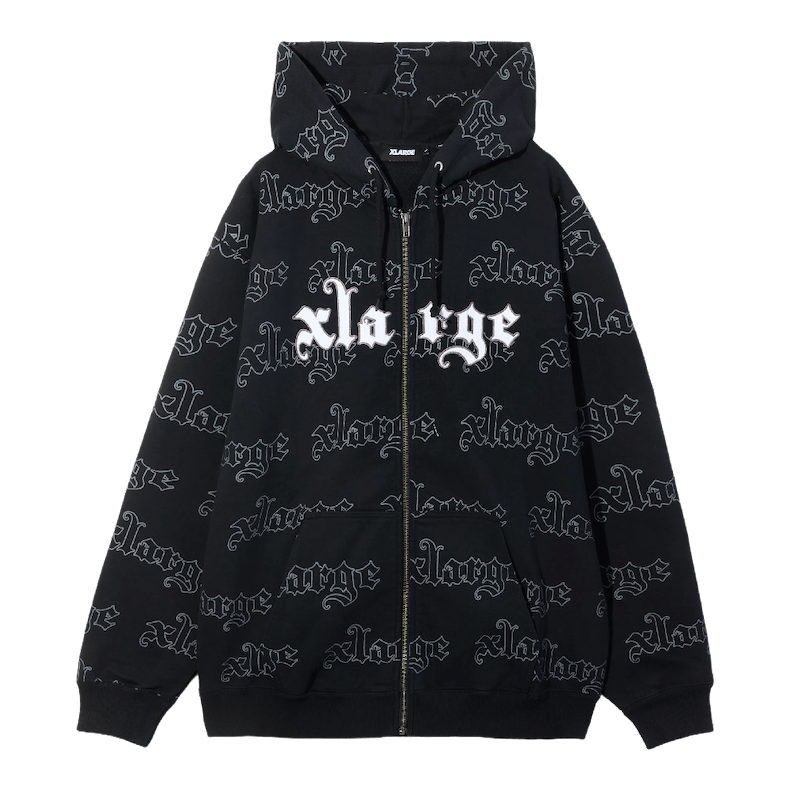 XLARGE - Allover Logo Zip Hooded Sweatshirt